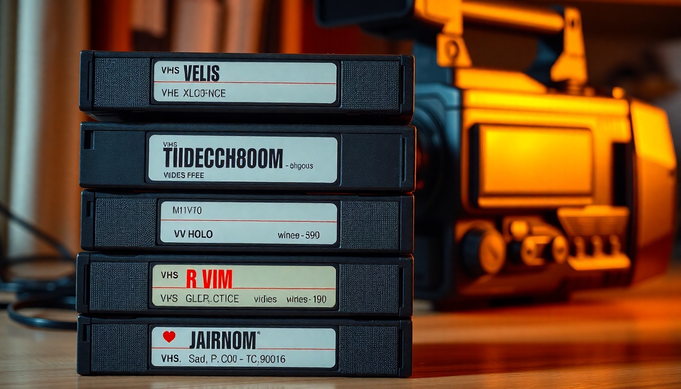VHSテープとヴィンテージカムコーダー